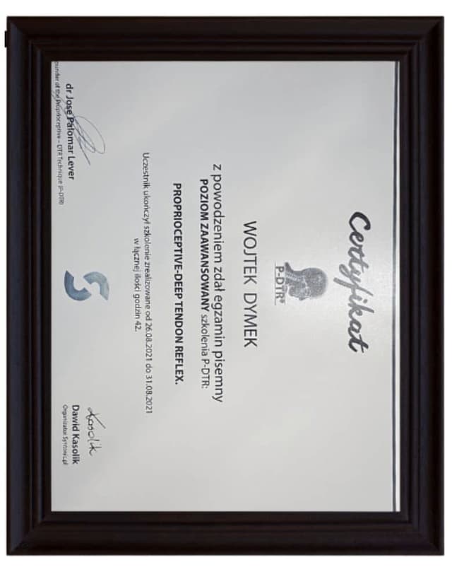 Certyfikat P-DTR — mgr Wojciech Dymek (2)