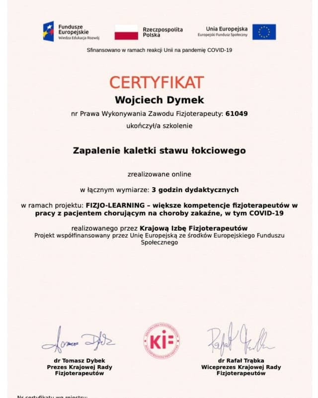 Certyfikat P-DTR — mgr Wojciech Dymek (3)