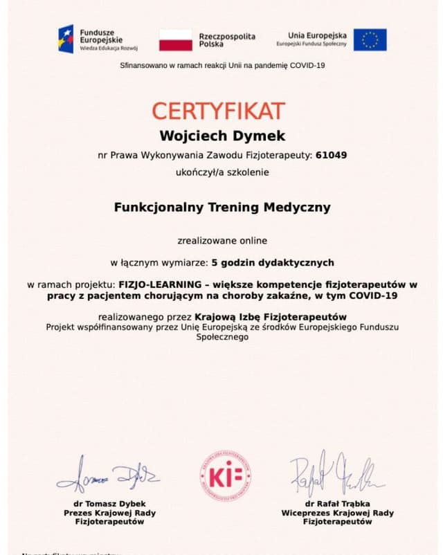 Certyfikat P-DTR — mgr Wojciech Dymek (4)