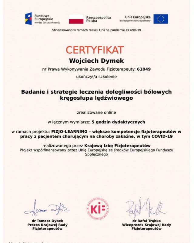 Certyfikat P-DTR — mgr Wojciech Dymek (8)